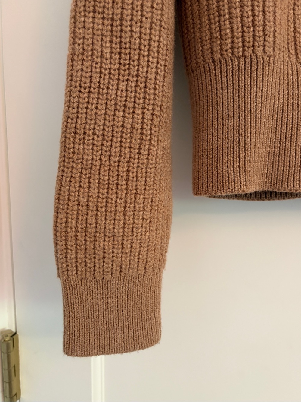 Babaton Cropped V-Neck Cardigan in Camel - Picture 5 of 5